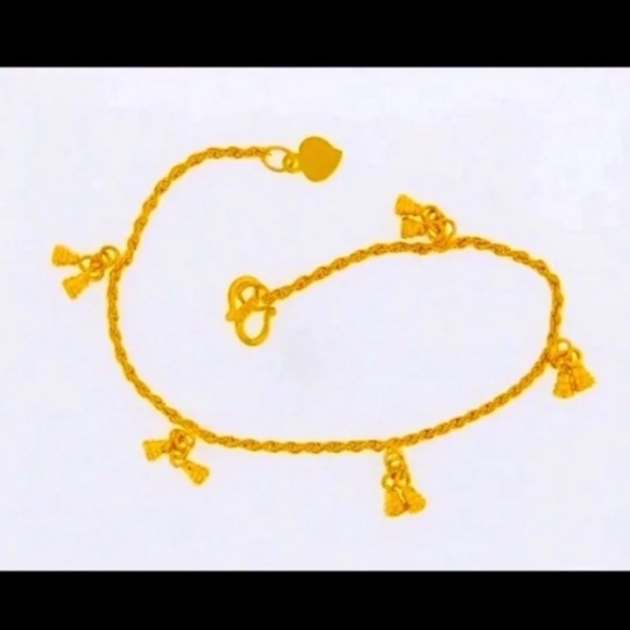 24k SOLID GOLD BELL BRACELET/ 6.5” LENGTH 🔥 - Picture 4 of 9